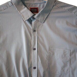 Mens Untuckit Godello Blue Check Button-Up Shirt Short Sleeve Size XXXL 3XL